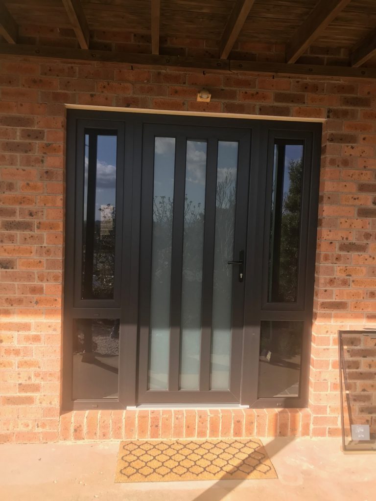 uPVC Double Glazed Ash Black External Hinged Doors