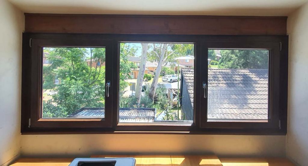 uPVC Double Glazed Golden Oak Tilt And Turn Windows