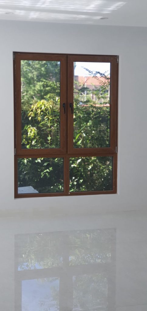 uPVC Double Glazed Golden Oak Tilt And Turn Windows