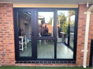 uPVC Double Glazed Ash Black Tilt And Turn Doors and Windows