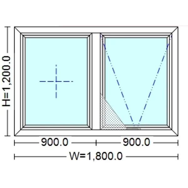 uPVC Fixed + Awning Handle Window 1200 mm x 1800 mm (+ Prefabricated ...