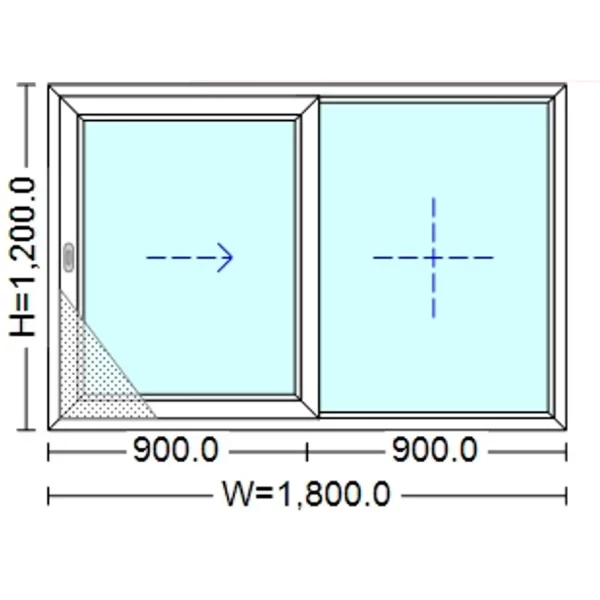 uPVC Fixed, Sliding (Horizontal) Window 1800 mm x 1200 mm ...