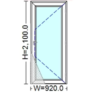 uPVC Hinged Door 920 mm x 2100 mm (+ Prefabricated Insect Screen, Fiberglass mesh)