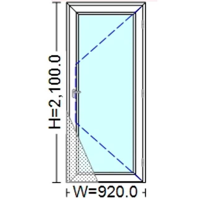 uPVC Hinged Door 920 mm x 2100 mm (+ Prefabricated Insect Screen, Fiberglass mesh)