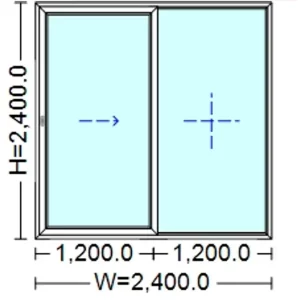 uPVC Sliding Door 2400 mm x 2400 mm