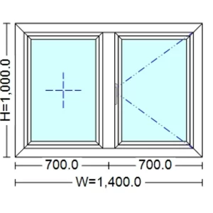 uPVC Fixed + Casement Window 1400 mm x 1000 mm