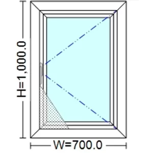 uPVC Casement Window 700 mm x 1000 mm